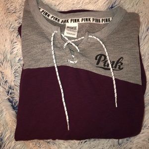 Maroon & Grey PINK Sweatshirt